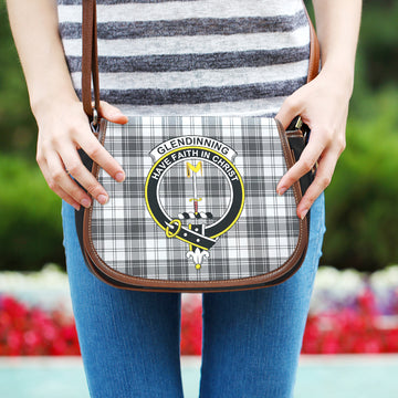 Glendinning Tartan Saddle Bag with Family Crest One Size 9.05*3.35*7.48 inch - Tartan Vibes Clothing