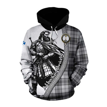Glendinning Tartan Clan Crest Cotton Hoodie with Highlander Warrior Celtic Style Pullover Hoodie XS - Tartan Vibes Clothing
