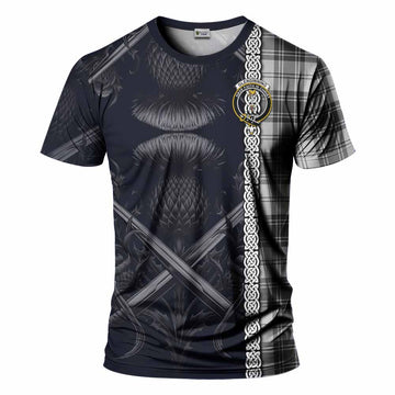 Glendinning Tartan T-Shirt with Family Crest Cross Sword Thistle Celtic Vibes Kid's Shirt - Tartan Vibes Clothing