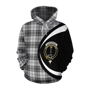 Glendinning Tartan Cotton Hoodie with Family Crest Circle Style Pullover Hoodie XS - Tartan Vibes Clothing