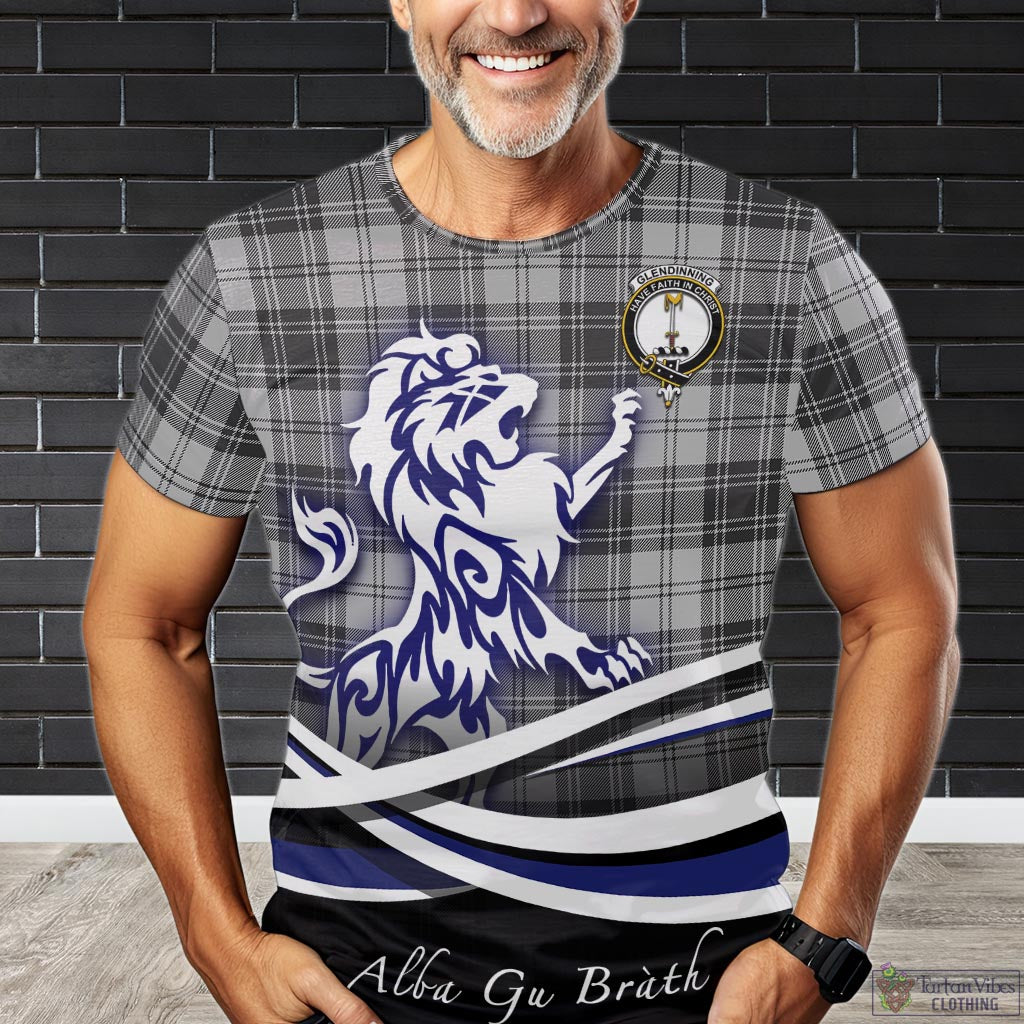 Glendinning Tartan T-Shirt with Alba Gu Brath Regal Lion Emblem Kid's Shirt - Tartan Vibes Clothing