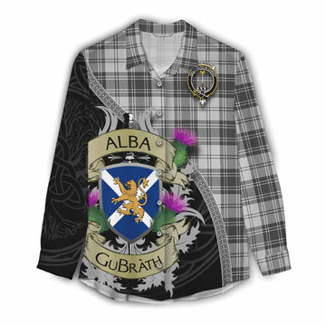 Glendinning Tartan Family Crest Women's Casual Shirt Lion Rampant Royal Thistle Shield Celtic Inspired Female - Tartan Vibes Clothing