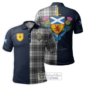Glendinning Tartan Polo Shirt Alba with Scottish Lion Royal Arm Half Style Kid - Tartan Vibes Clothing