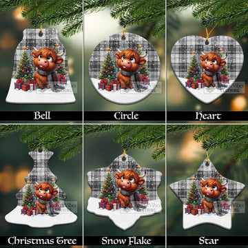 Glendinning Tartan Christmas Ceramic Ornament with Adorable Highland Coo Ceramic - Tartan Vibes Clothing