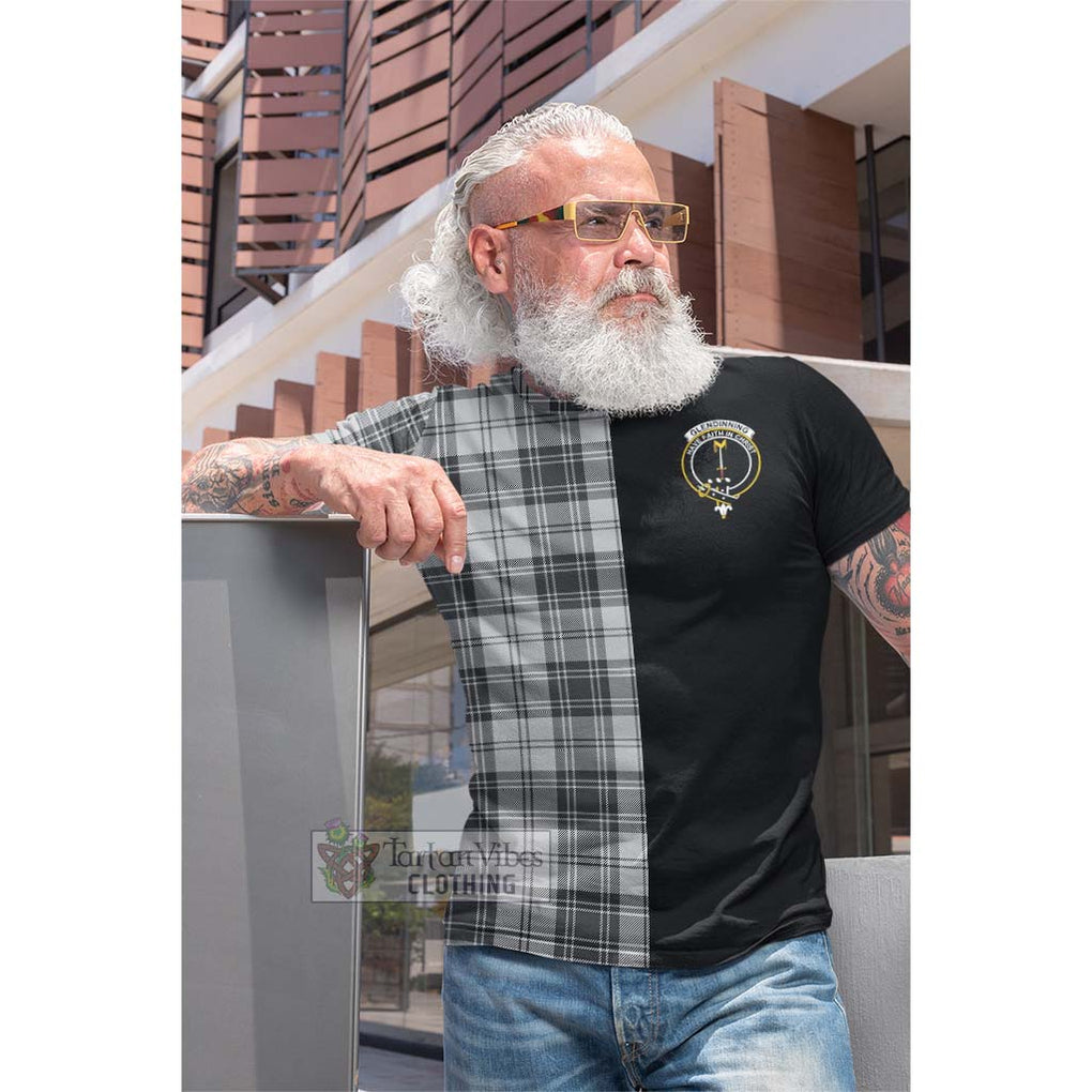 Tartan Vibes Clothing Glendinning Tartan Cotton T-shirt with Family Crest and Half Of Me Style