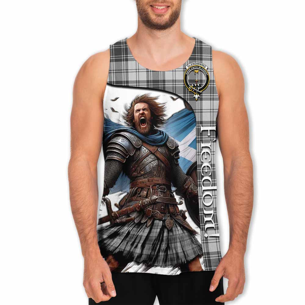 Glendinning Crest Tartan Men's Tank Top Inspired by the Freedom of Scottish Warrior Men - Tartan Vibes Clothing