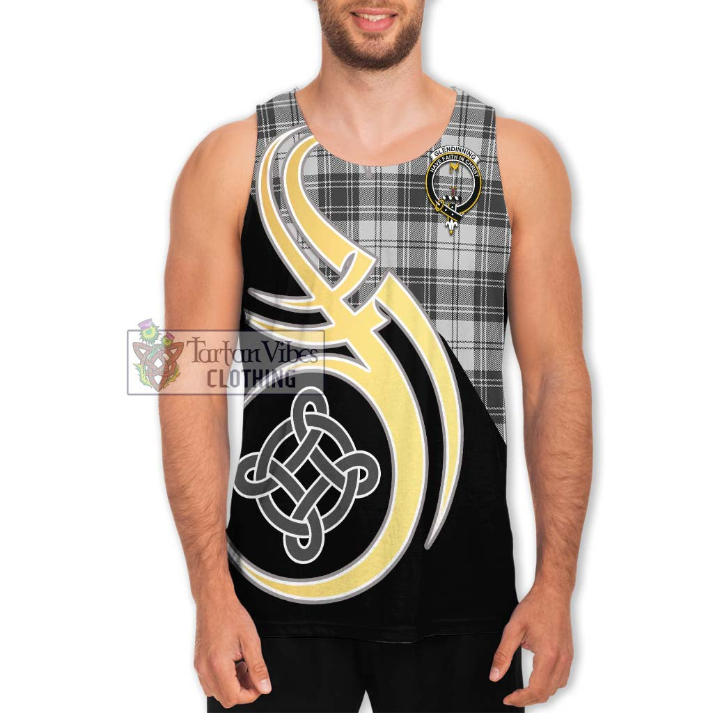 Glendinning Tartan Men's Tank Top with Family Crest and Celtic Symbol Style Men - Tartan Vibes Clothing