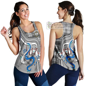 Glendinning Tartan Women's Racerback Tanks with Epic Bagpipe Style