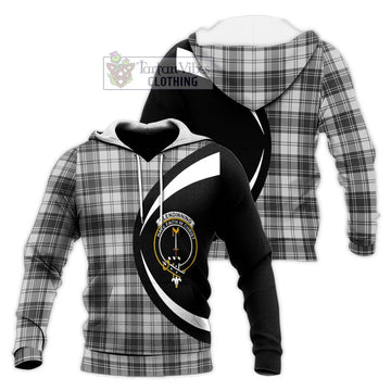 Glendinning Tartan Knitted Hoodie with Family Crest Circle Style Unisex Knitted Pullover Hoodie - Tartan Vibes Clothing