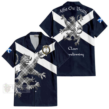 Glendinning Tartan Lion Rampant Hawaiian Shirt Proudly Display Your Heritage with Alba Gu Brath and Clan Name Kid - Tartan Vibes Clothing