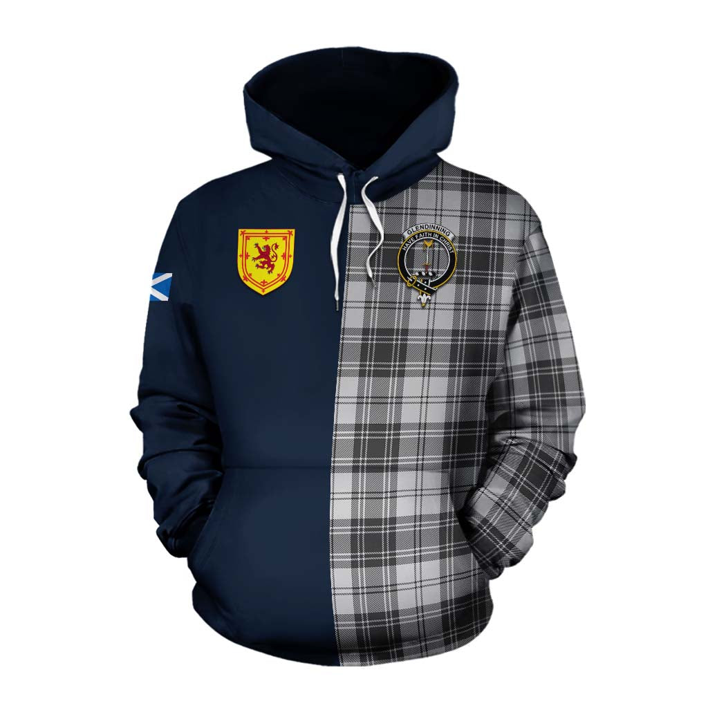 Glendinning Tartan Cotton Hoodie Alba with Scottish Lion Royal Arm Half Style Pullover Hoodie XS - Tartan Vibes Clothing