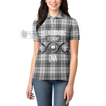 Glendinning Tartan Women's Polo Shirt with Family Crest DNA In Me Style Women - Tartan Vibes Clothing