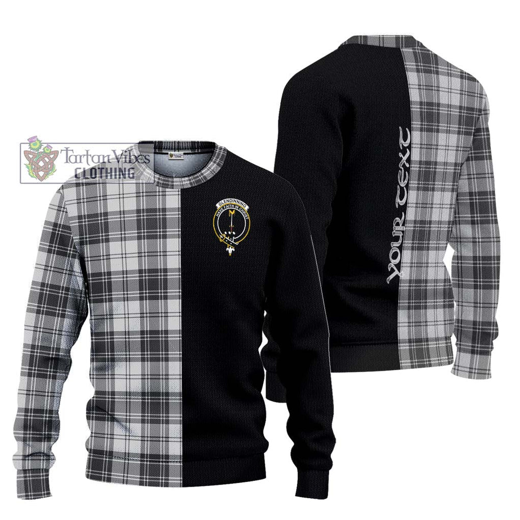 Glendinning Tartan Knitted Sweater with Family Crest and Half Of Me Style Unisex - Tartanvibesclothing Shop