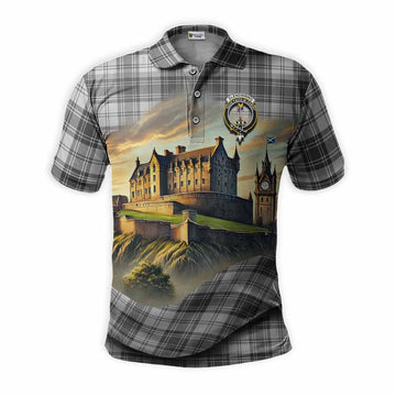 Tartan Vibes Clothing Glendinning Tartan Family Crest Polo Shirt with Scottish Ancient Castle Stype