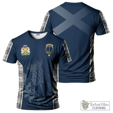 Glendinning Tartan T-Shirt with Family Crest and Scottish Thistle Vibes Sport Style