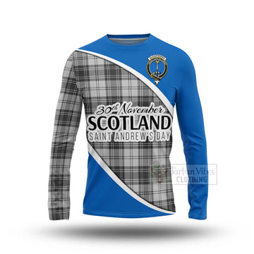 Glendinning Family Crest Tartan Long Sleeve T-Shirt Celebrate Saint Andrew's Day in Style Unisex - Tartan Vibes Clothing