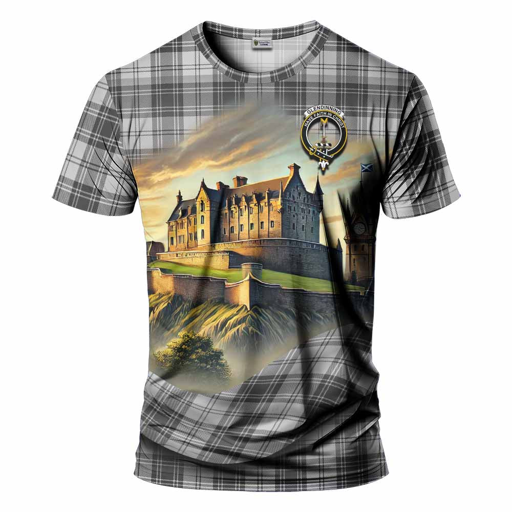 Glendinning Tartan Family Crest T-Shirt with Scottish Ancient Castle Style Kid's Shirt - Tartan Vibes Clothing
