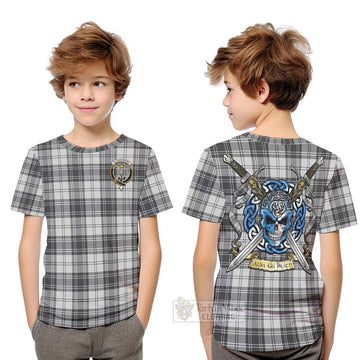Glendinning Tartan Kid T-Shirt with Family Crest Celtic Skull Style Youth XL Size14 - Tartan Vibes Clothing
