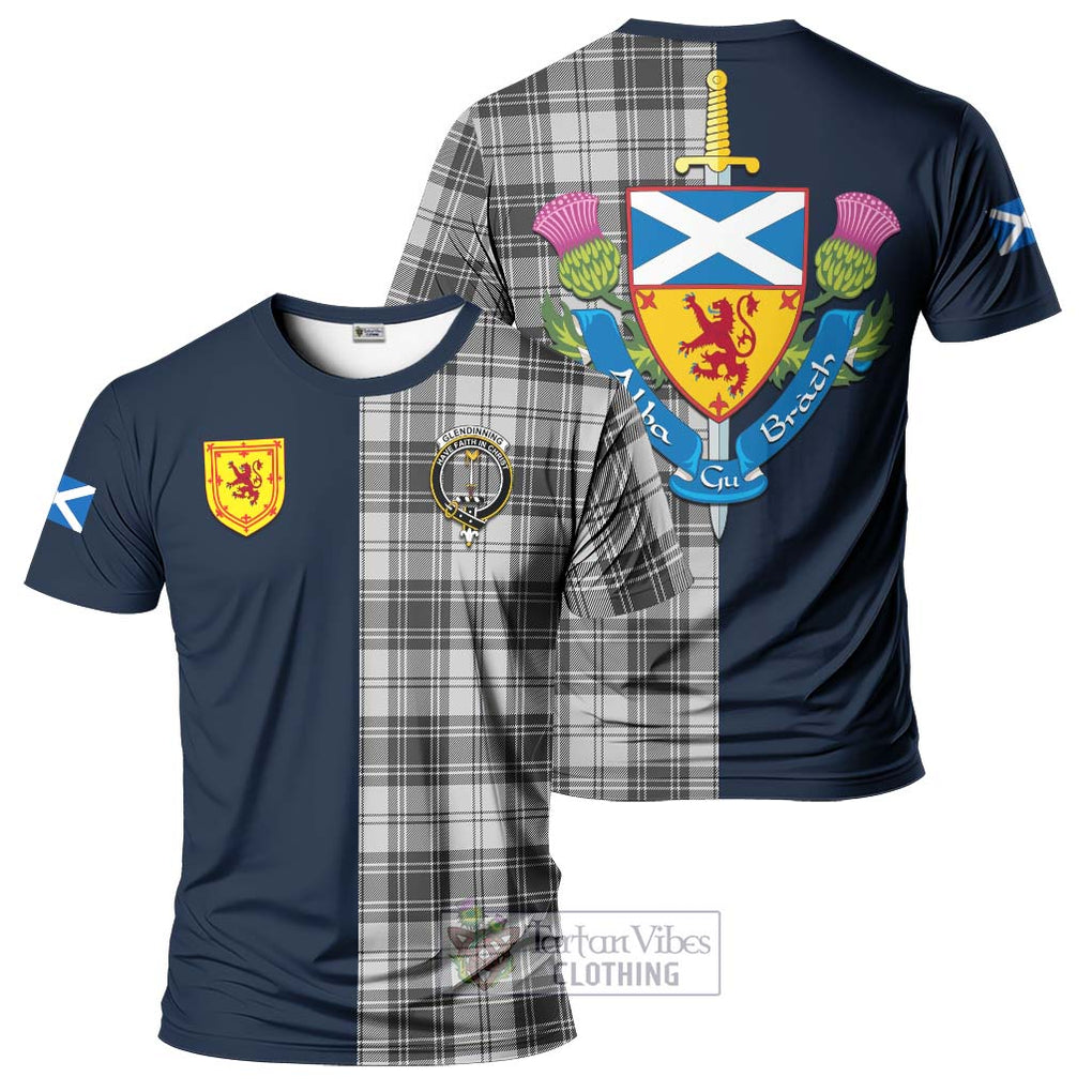 Glendinning Tartan T-Shirt Alba with Scottish Lion Royal Arm Half Style Kid's Shirt - Tartan Vibes Clothing