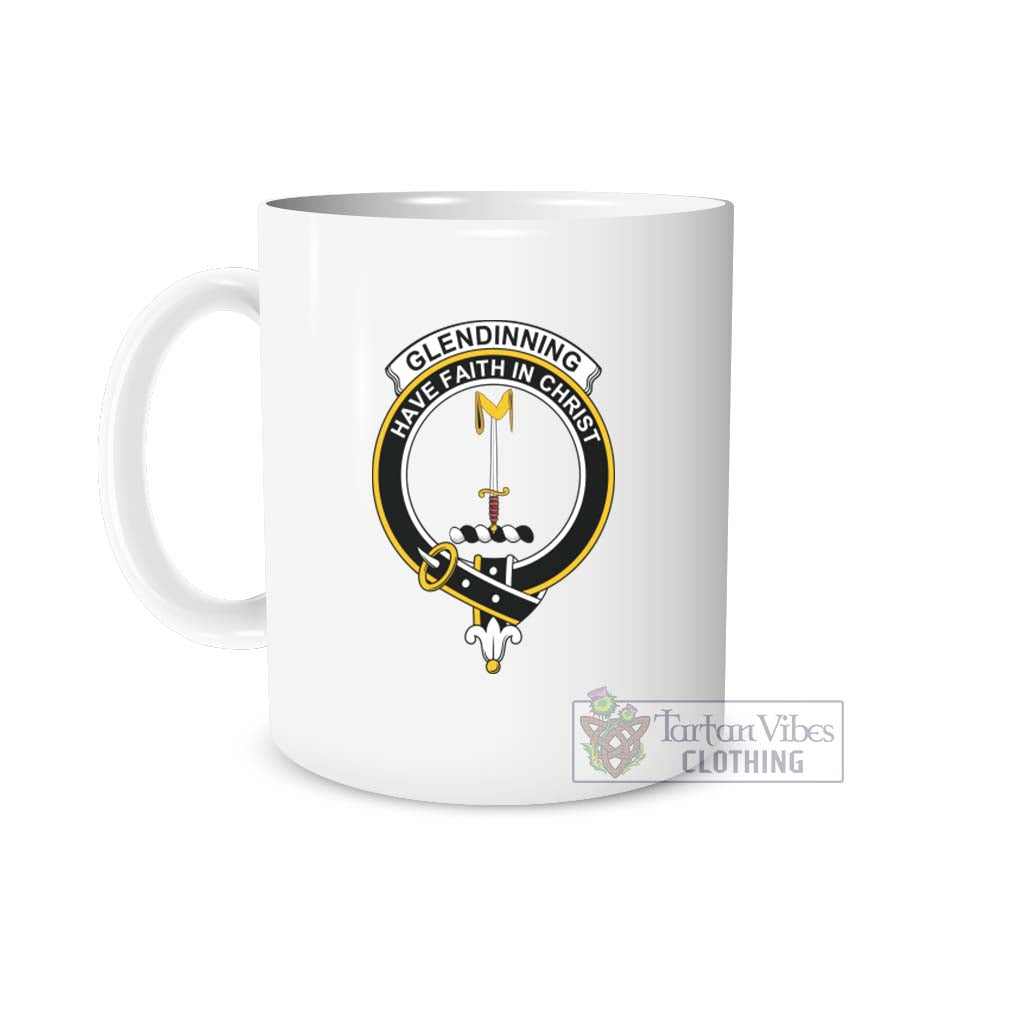 Glendinning Family Crest Ceramic Mug One Size 11oz size - 2D-tartanvibesclothing