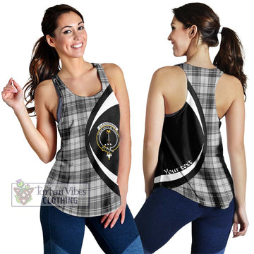 Glendinning Tartan Women's Racerback Tanks with Family Crest Circle Style 4XL - Tartan Vibes Clothing