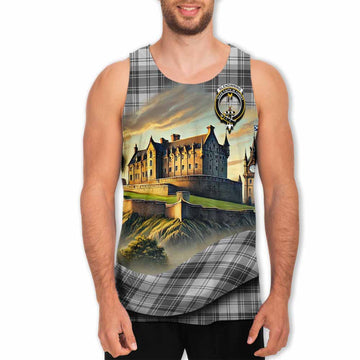 Glendinning Tartan Family Crest Men's Tank Top with Scottish Ancient Castle Style Men - Tartan Vibes Clothing