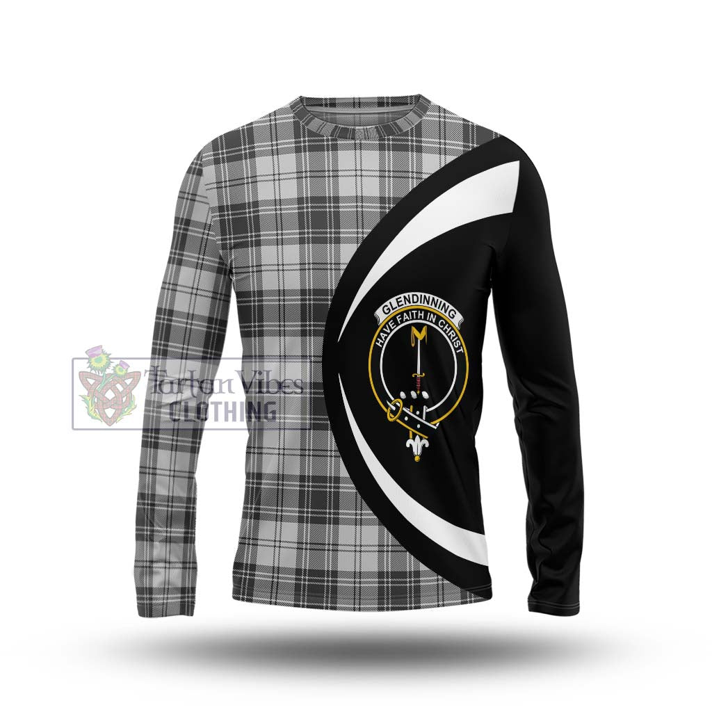 Glendinning Tartan Long Sleeve T-Shirt with Family Crest Circle Style Unisex - Tartan Vibes Clothing