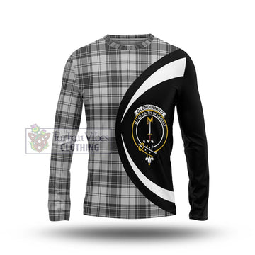 Glendinning Tartan Long Sleeve T-Shirt with Family Crest Circle Style Unisex - Tartan Vibes Clothing