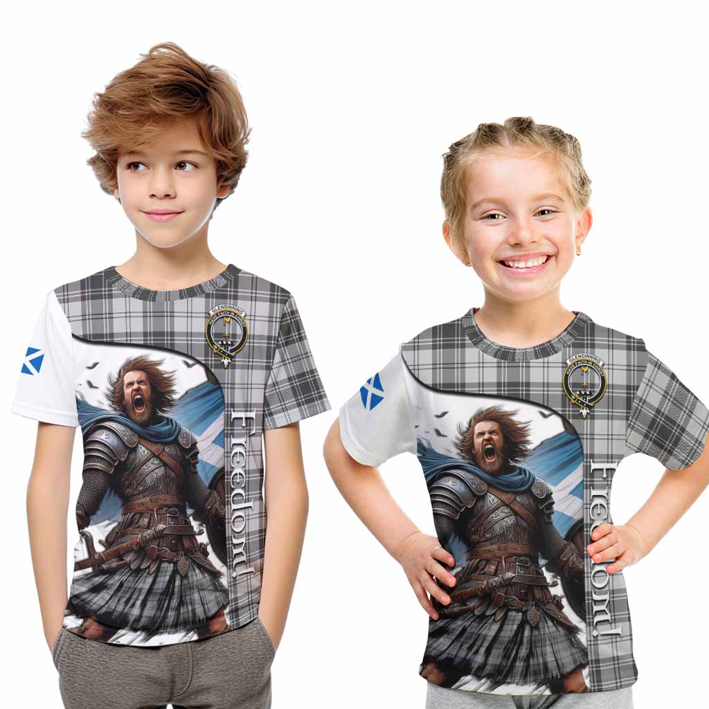 Glendinning Crest Tartan Kid T-Shirt Inspired by the Freedom of Scottish Warrior Youth XL Size14 - Tartan Vibes Clothing