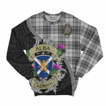 Glendinning Tartan Family Crest Sweatshirt Lion Rampant Royal Thistle Shield Celtic Inspired Unisex - Tartan Vibes Clothing