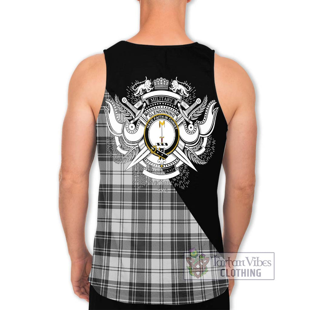 Glendinning Tartan Men's Tank Top with Family Crest and Military Logo Style - Tartan Vibes Clothing