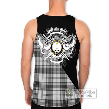 Glendinning Tartan Men's Tank Top with Family Crest and Military Logo Style - Tartan Vibes Clothing