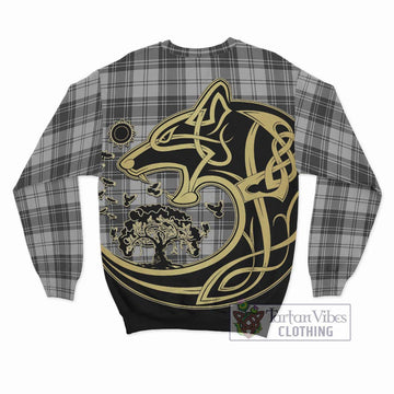 Glendinning Tartan Sweatshirt with Family Crest Celtic Wolf Style - Tartan Vibes Clothing