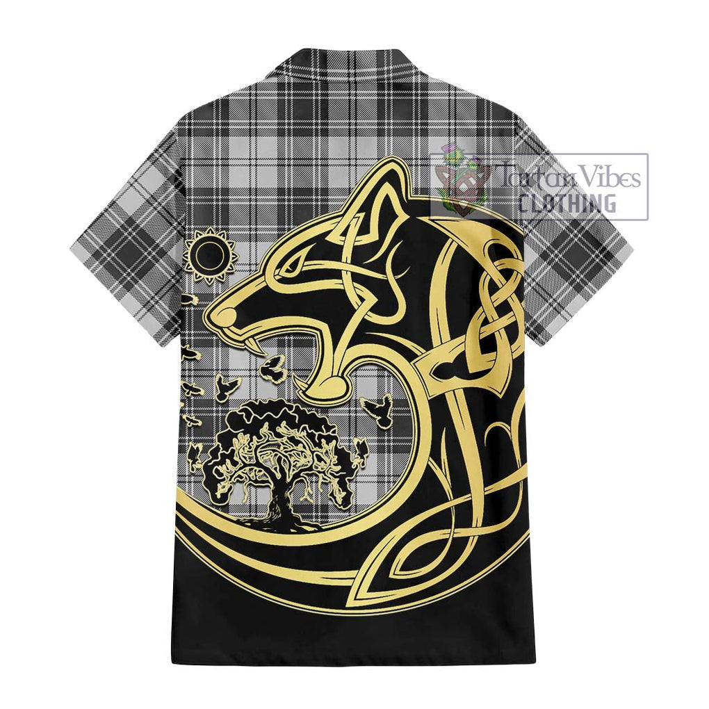 Glendinning Tartan Hawaiian Shirt with Family Crest Celtic Wolf Style - Tartan Vibes Clothing
