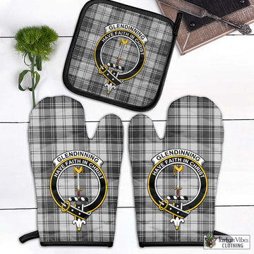 Glendinning Tartan Combo Oven Mitt & Pot-Holder with Family Crest - Tartan Vibes Clothing