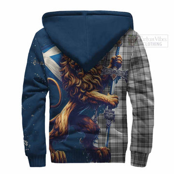 Glendinning Tartan Family Crest Sherpa Hoodie with Scottish Majestic Lion - Tartan Vibes Clothing