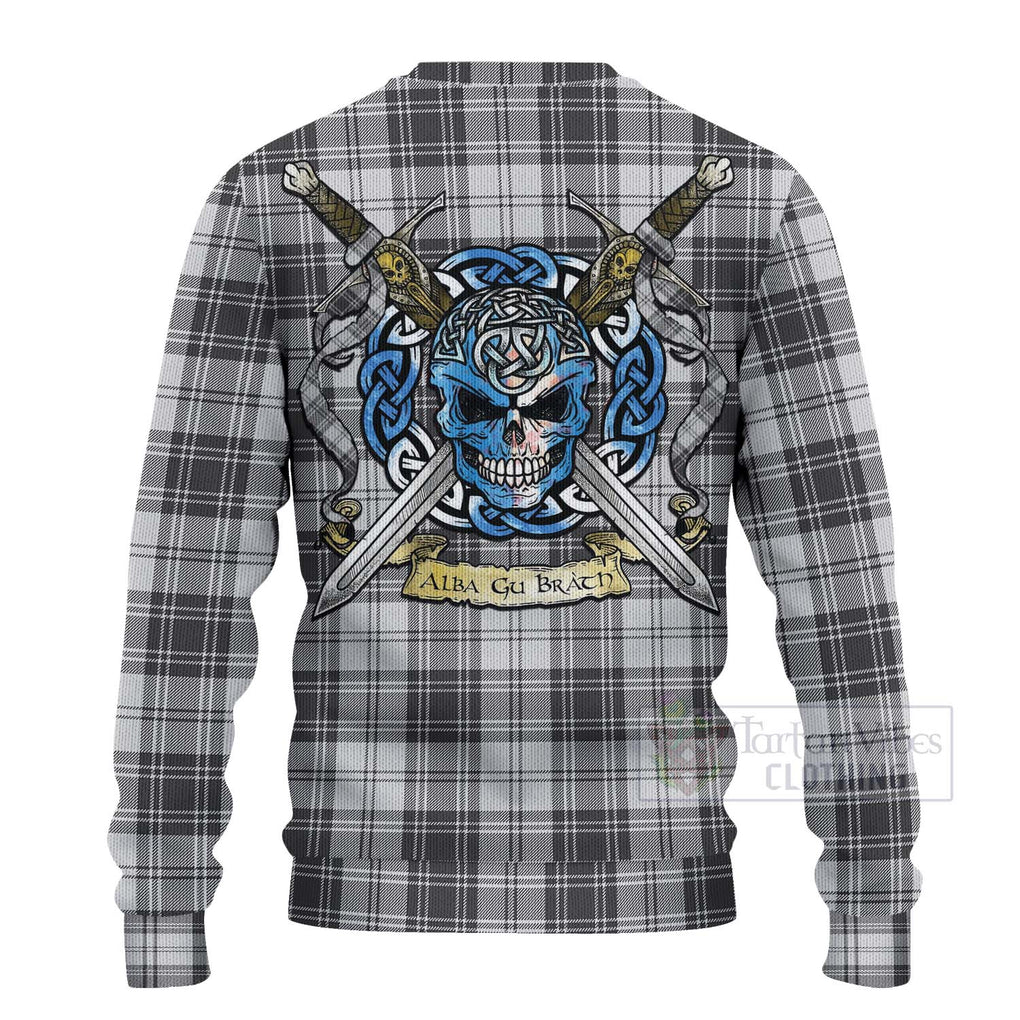 Glendinning Tartan Ugly Sweater with Family Crest Celtic Skull Style - Tartan Vibes Clothing
