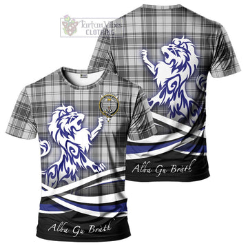 Glendinning Tartan Cotton T-shirt with Alba Gu Brath Regal Lion Emblem