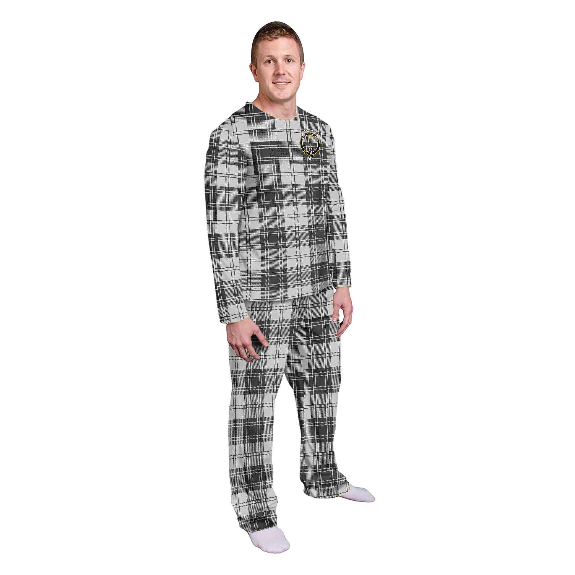 Glendinning Tartan Pajamas Family Set with Family Crest - Tartan Vibes Clothing