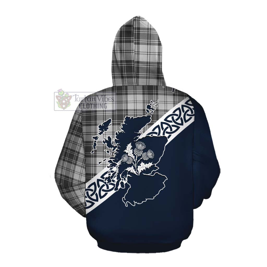 Glendinning Tartan Cotton Hoodie Featuring Thistle and Scotland Map Pullover Hoodie - Tartan Vibes Clothing