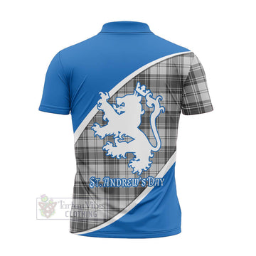 Glendinning Family Crest Tartan Zipper Polo Shirt Celebrate Saint Andrew's Day in Style - Tartan Vibes Clothing
