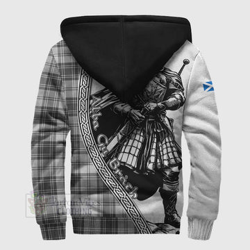 Glendinning Tartan Clan Crest Sherpa Hoodie with Highlander Warrior Celtic Style - Tartan Vibes Clothing
