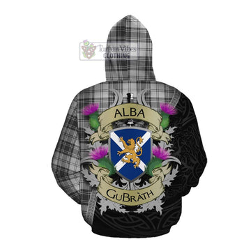 Glendinning Tartan Family Crest Cotton Hoodie Lion Rampant Royal Thistle Shield Celtic Inspired Pullover Hoodie - Tartan Vibes Clothing