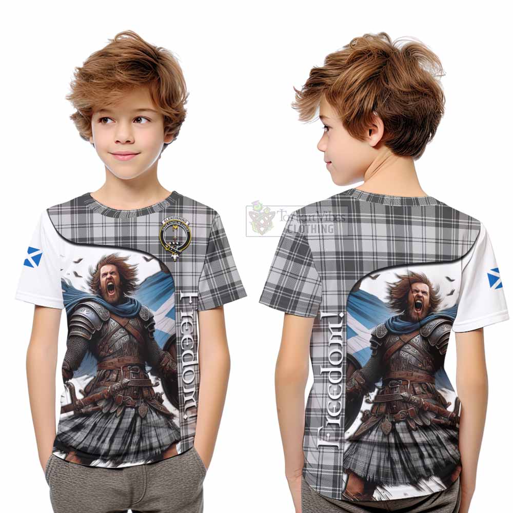 Glendinning Crest Tartan Kid T-Shirt Inspired by the Freedom of Scottish Warrior - Tartan Vibes Clothing