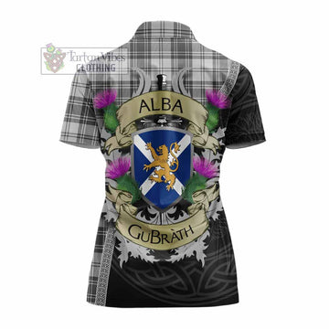 Glendinning Tartan Family Crest Women's Polo Shirt Lion Rampant Royal Thistle Shield Celtic Inspired - Tartan Vibes Clothing