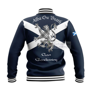 Glendinning Tartan Lion Rampant Baseball Jacket Proudly Display Your Heritage with Alba Gu Brath and Clan Name - Tartan Vibes Clothing