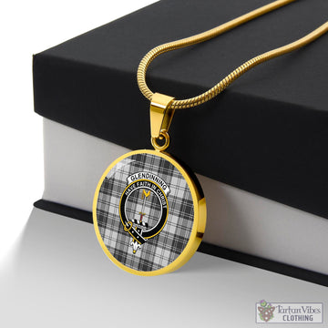 Glendinning Tartan Circle Necklace with Family Crest Luxury Necklace (Gold) No - Tartan Vibes Clothing