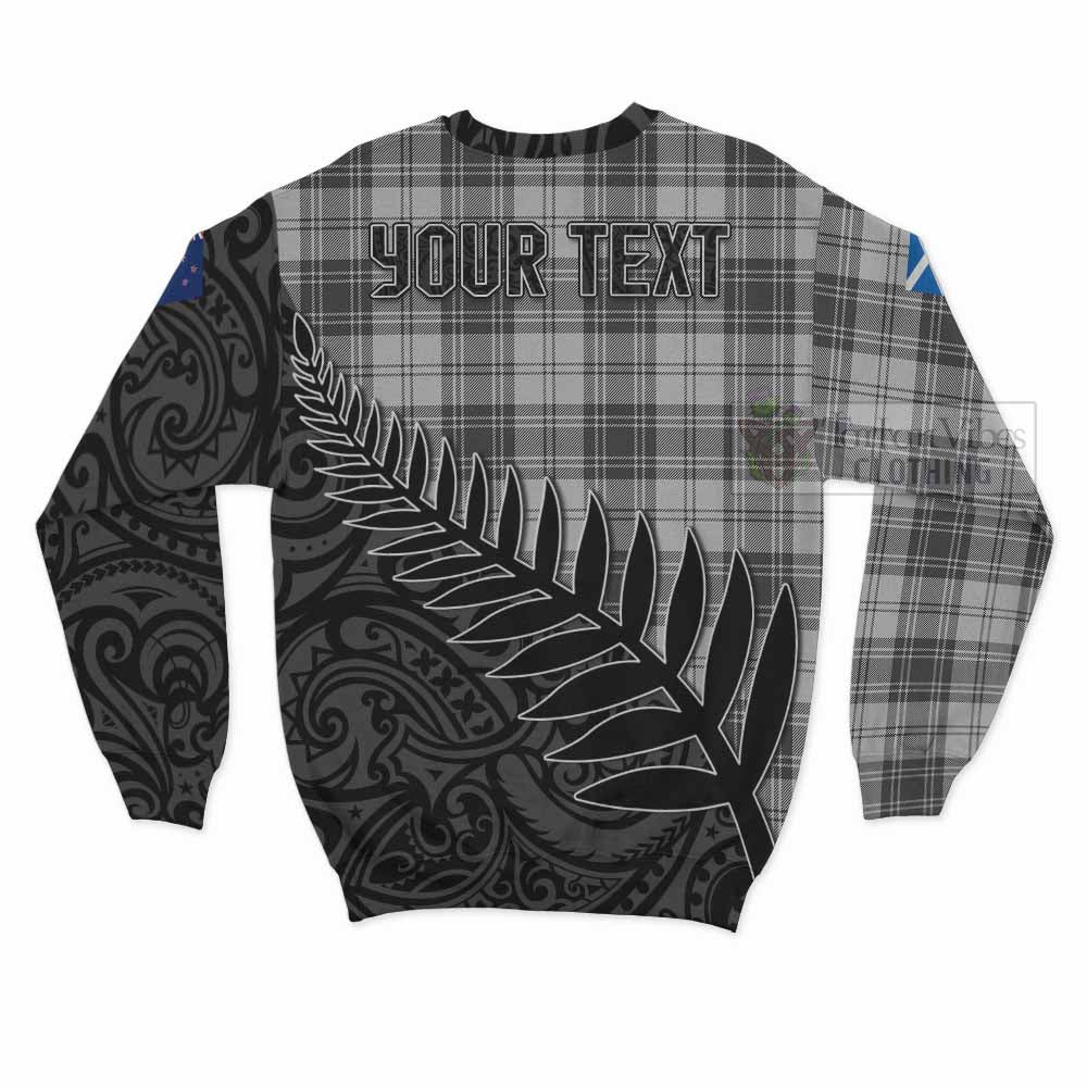 Tartan Vibes Clothing Glendinning Crest Tartan Sweatshirt with New Zealand Silver Fern Half Style
