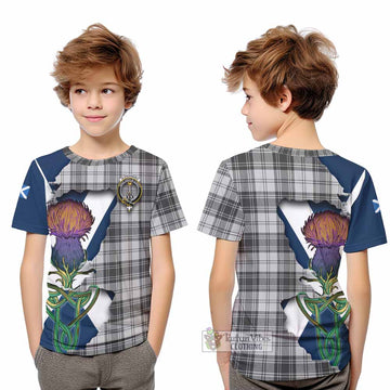 Tartan Vibes Clothing Glendinning Tartan Family Crest Kid T-Shirt Scottish Thistle Celtic Inspired