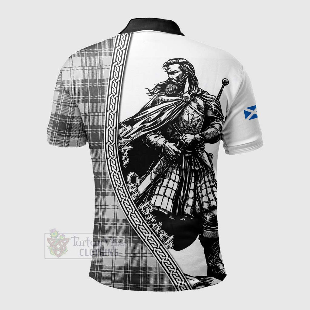 Glendinning Tartan Clan Crest Polo Shirt with Highlander Warrior Celtic Style - Tartan Vibes Clothing